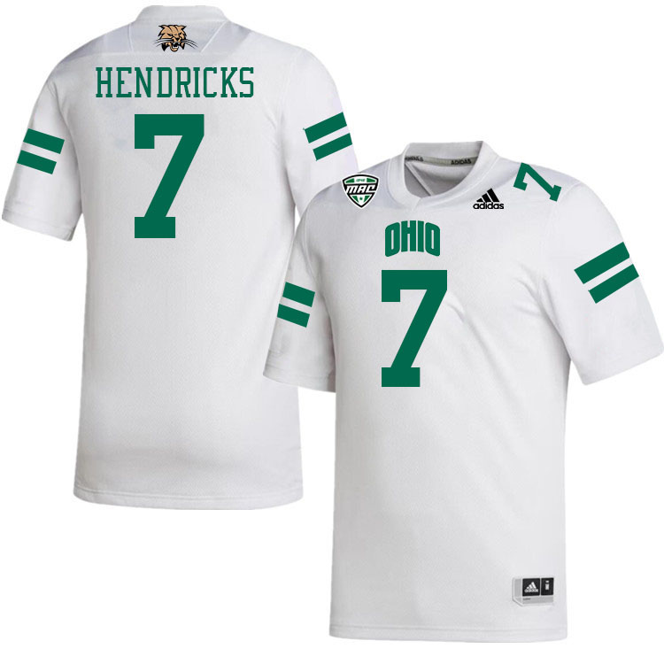 Ohio Bobcats #7 Chase Hendricks College Football Jerseys Stitched-White